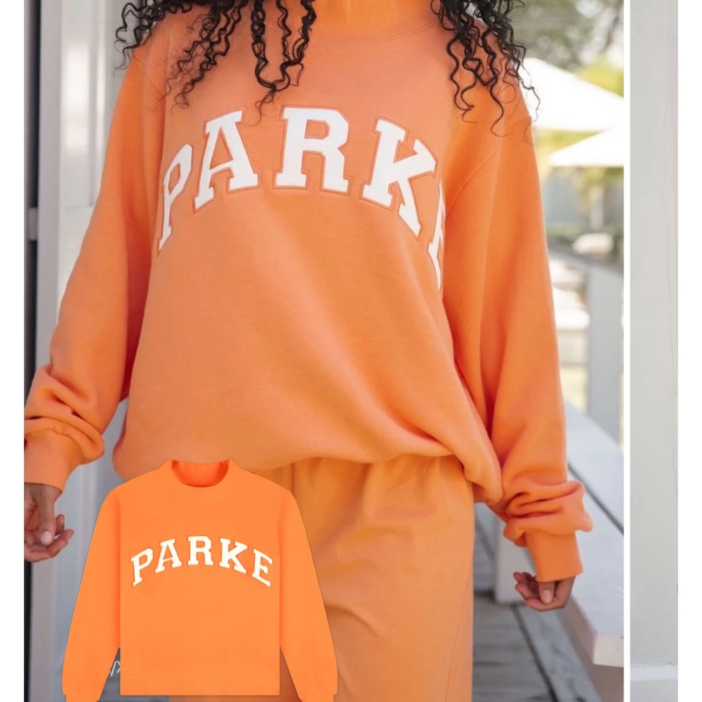 Parke Varsity Mockneck in Creamsicle